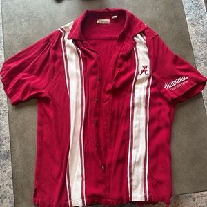 Alabama Crimson Tide Red Short-Sleeve Button-Down Shirt - Collegiate Stripe